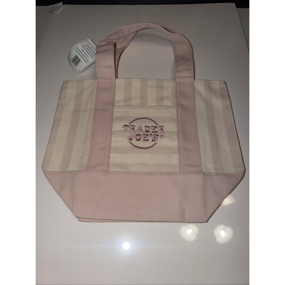Trader Joes Limited Edition Pink And White Tote Bag NWT